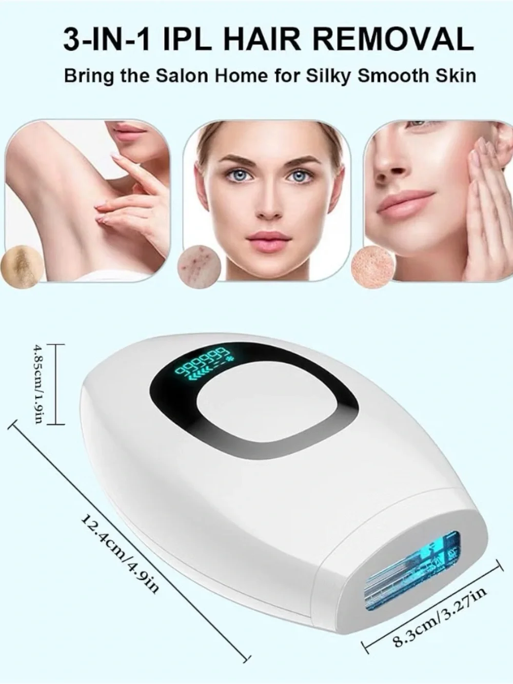 White IPL Hair Removal Device - At-Home Hair Reduction
